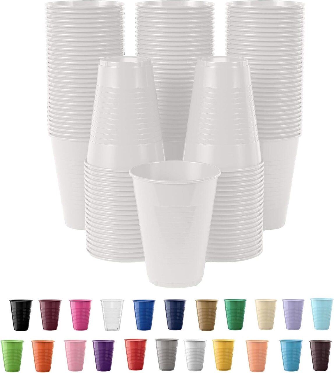 Exquisite Party Solids 12 Oz Plastic Cups – 100 Pack Disposable Cups for Parties & Events | Durable Plastic Party Cups | Bulk Drink Cups for Soda, plastic cup | Recyclable Disposable Cups for Everyday Use & Celebrations
